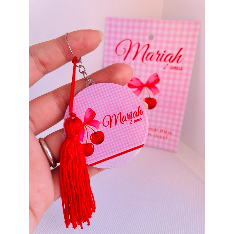 Chaveiro Personalizado Cerejinha | Chaveiro Acrílico | Lembrancinhas Cerejinha | Aniversário Cereja
