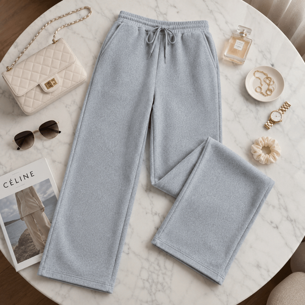 Calça Feminina Lanzinha Peluciada Cintura Alta Pantalona Inverno Quentinha Confortável Frio Top Chic