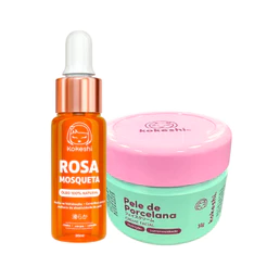 Kit Creme Pele de Porcelana + Óleo de Rosa Mosqueta Puro Kokeshi
