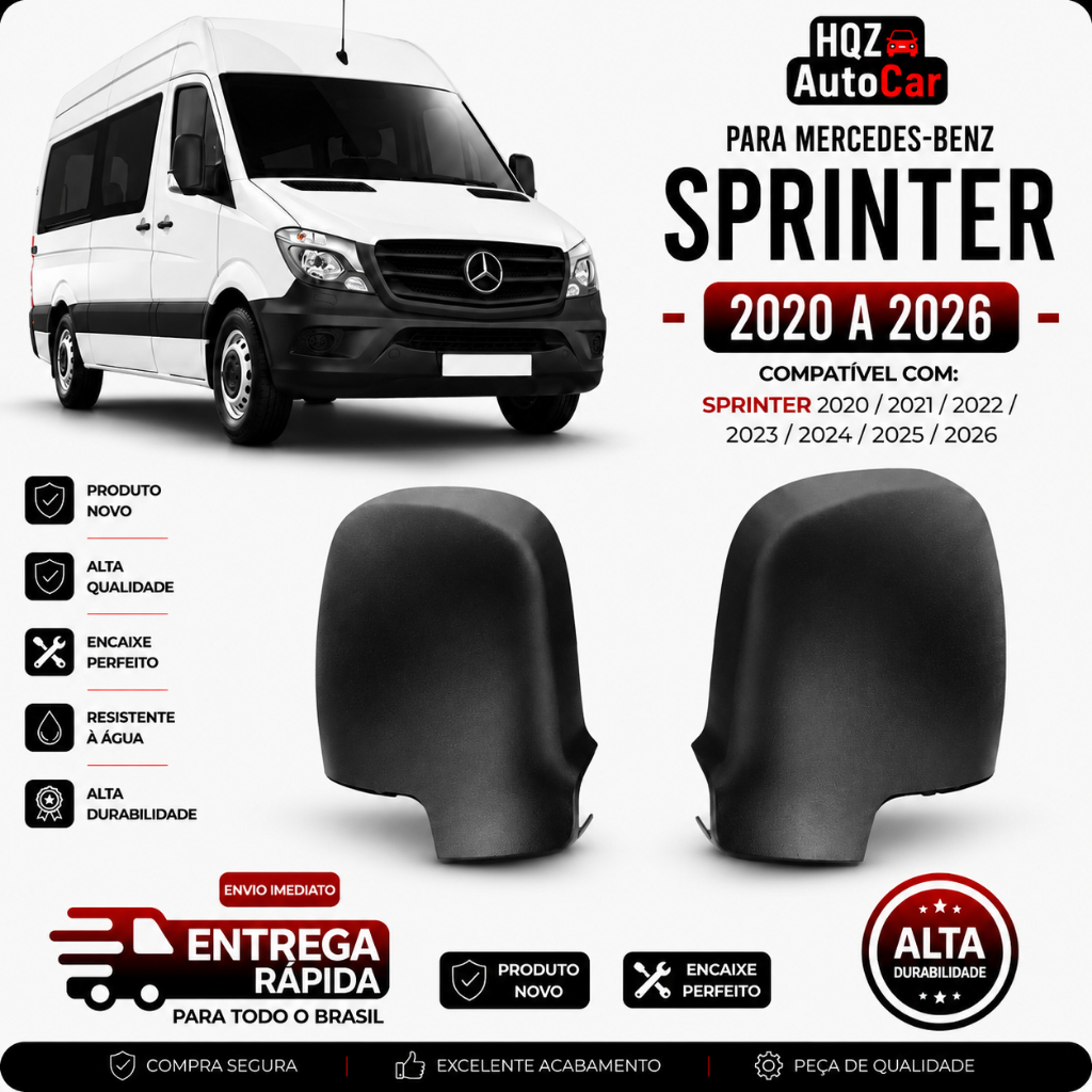 Capa Retrovisor Sprinter 2020 a 2026 Texturizada