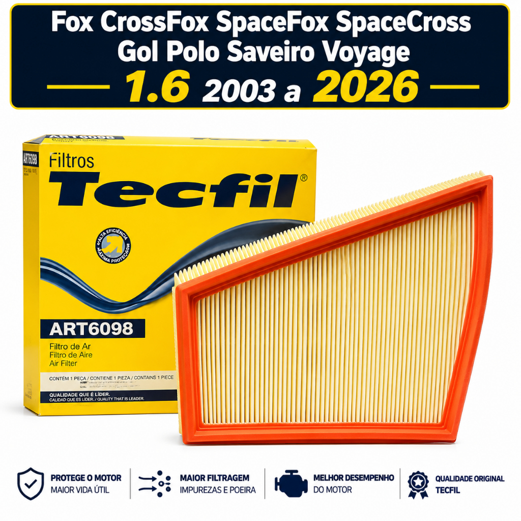 Filtro de Ar do Motor Fox CrossFox SpaceFox SpaceCross Gol Polo Saveiro Voyage 1