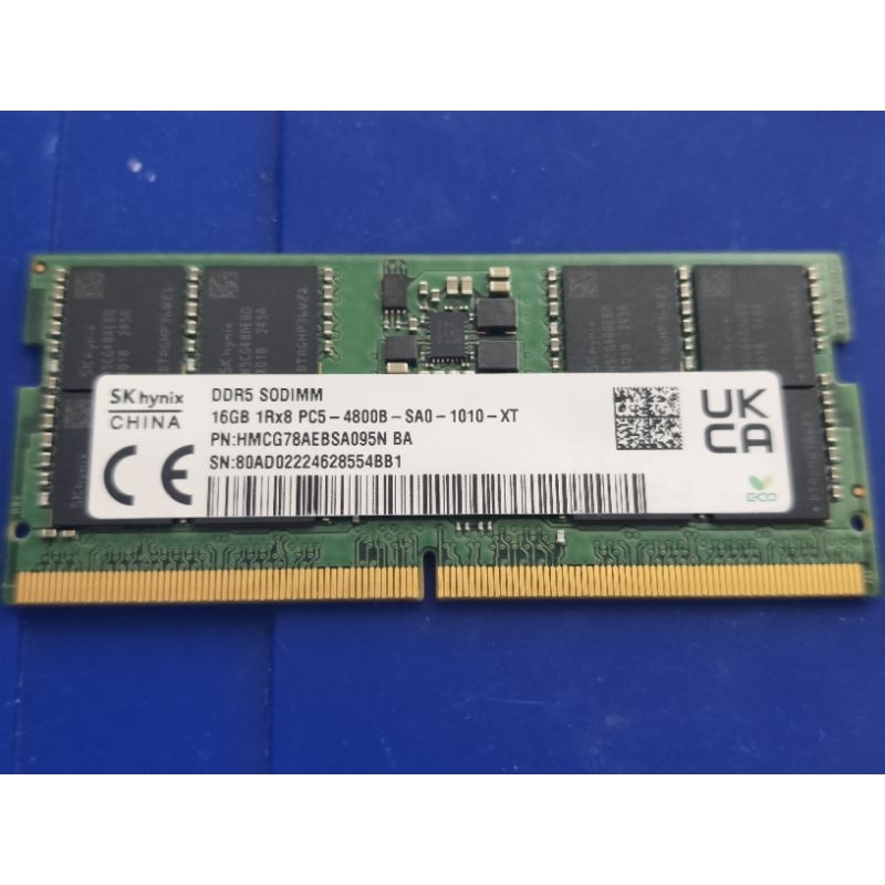 Memória SK Hynix 16GB DDR5 4800MHz SODIMM para notebook