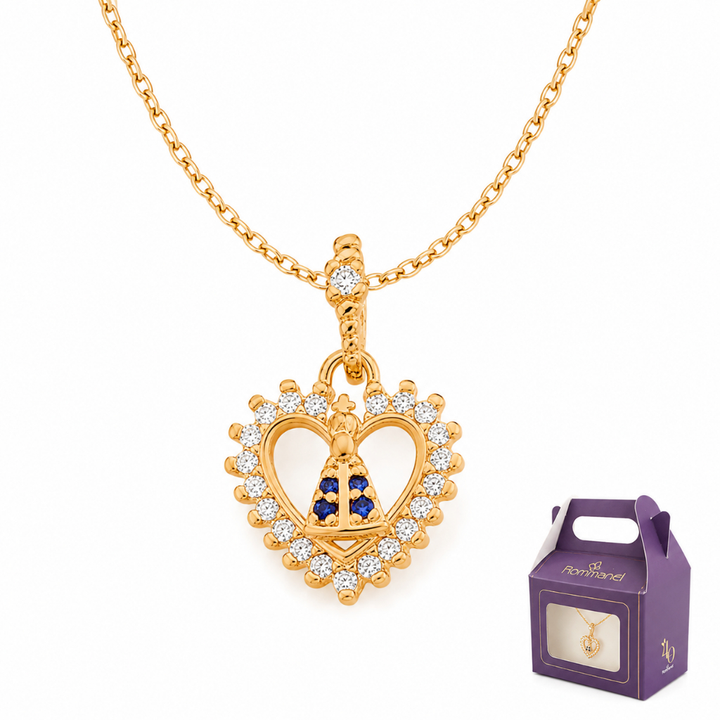 Conjunto Rommanel Nossa Senhora Cordão 50 Cm + Pingente K102