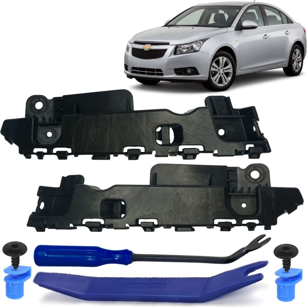 Par Guia Garra Fixação Suporte Parachoque Dianteiro Para Chevrolet Gm Cruze 2012/2016
