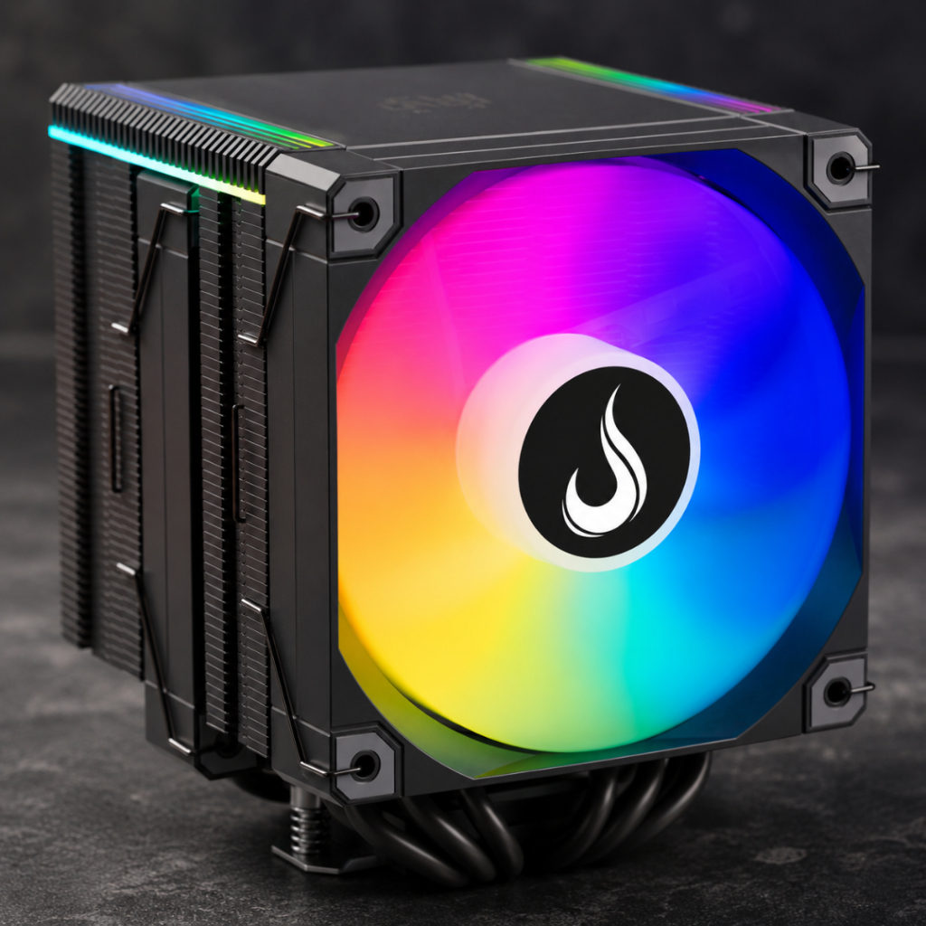 Air Cooler Gamer Rise Mode Temp 6 Pro ARGB 250W com Display de Temperatura e compativel com Processador Intel e AMD