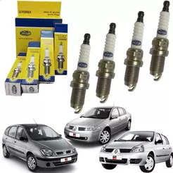 Jogo de velas Logan Clio Scenic Megane 1.6 16v 2004 E Diante