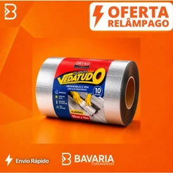 Fita Asfáltica Adesiva Vedatudo Dryko 90cm x 10m Cor Alumínio – Vedação e Impermeabilização