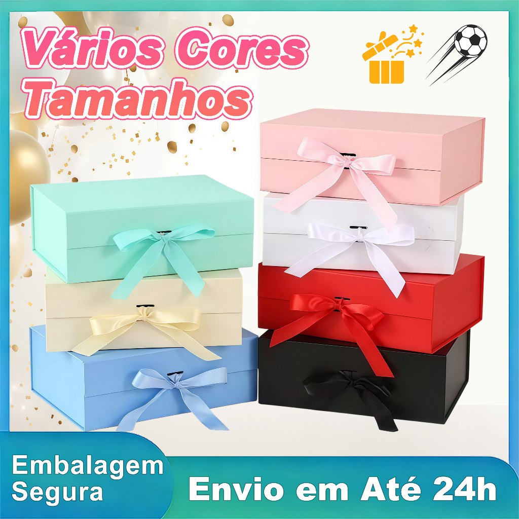 Caixa FlexBox Rigida de Papel com Ima eCetim para Presente Presente deAniversario e Festival Dia dos Pais
