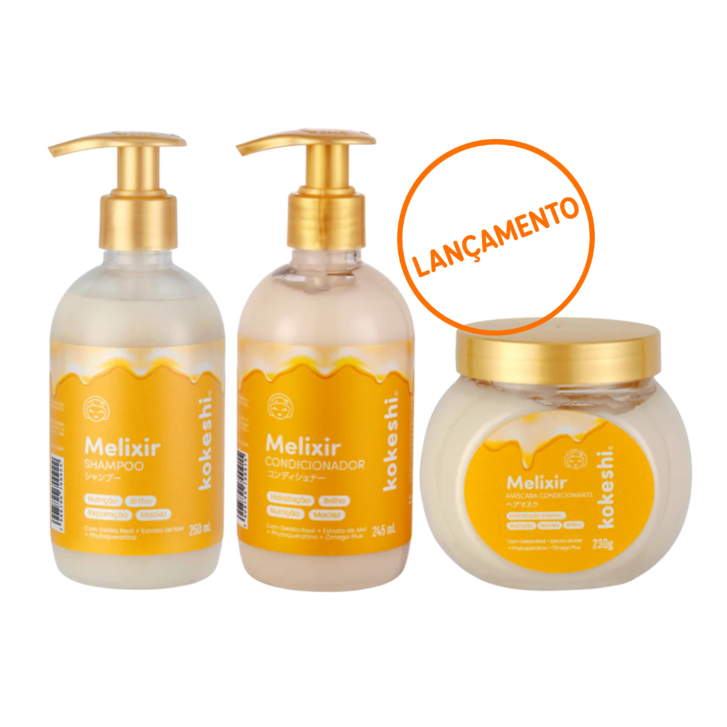 Kit Shampoo + Condicionador + Máscara Melixir Kokeshi