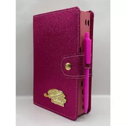 Bíblia Sagrada Tamanho médio 12,5x19 cm Com Harpa palavras de Jesus em vermelho Botão Gliter Pink