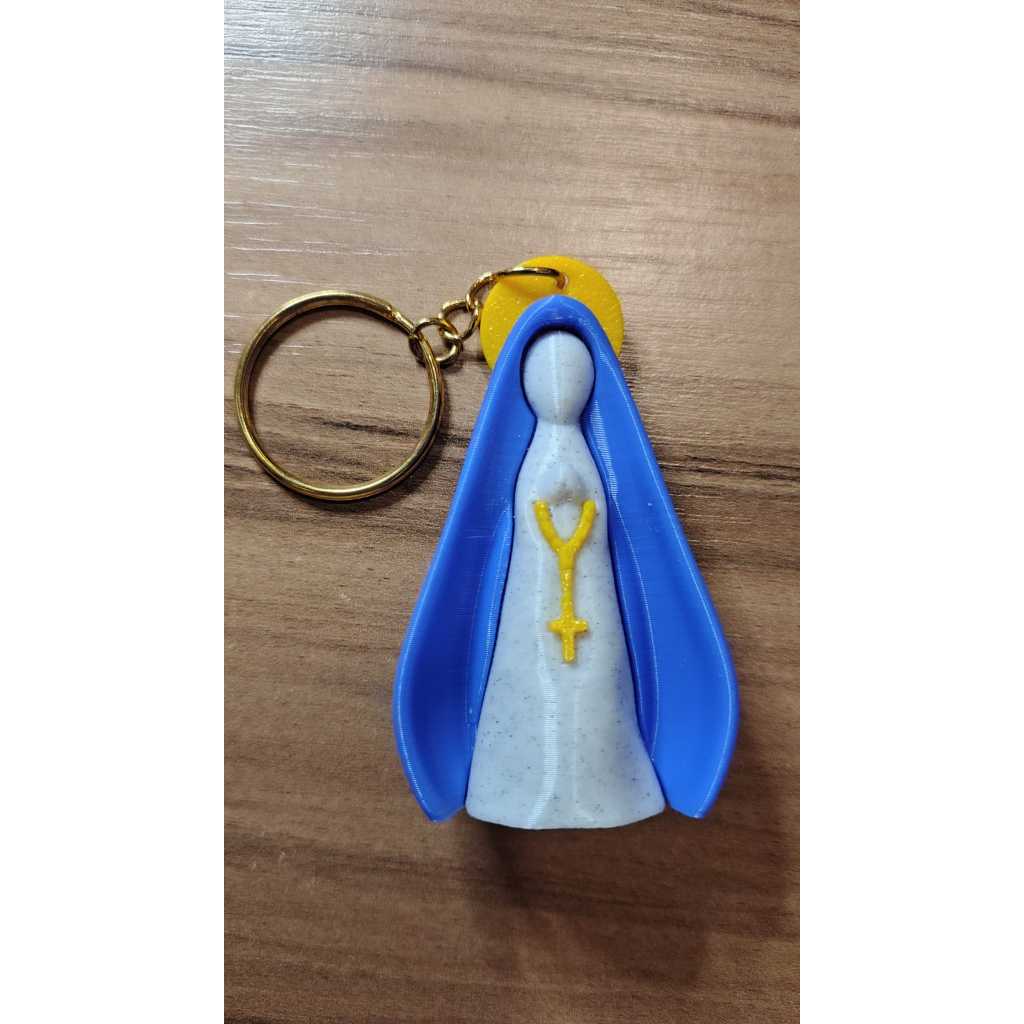 Chaveiro Nossa Senhora Aparecida 3D Personalizado Kit com 5 | Impressão 3D Premium | Presente Religioso Católico