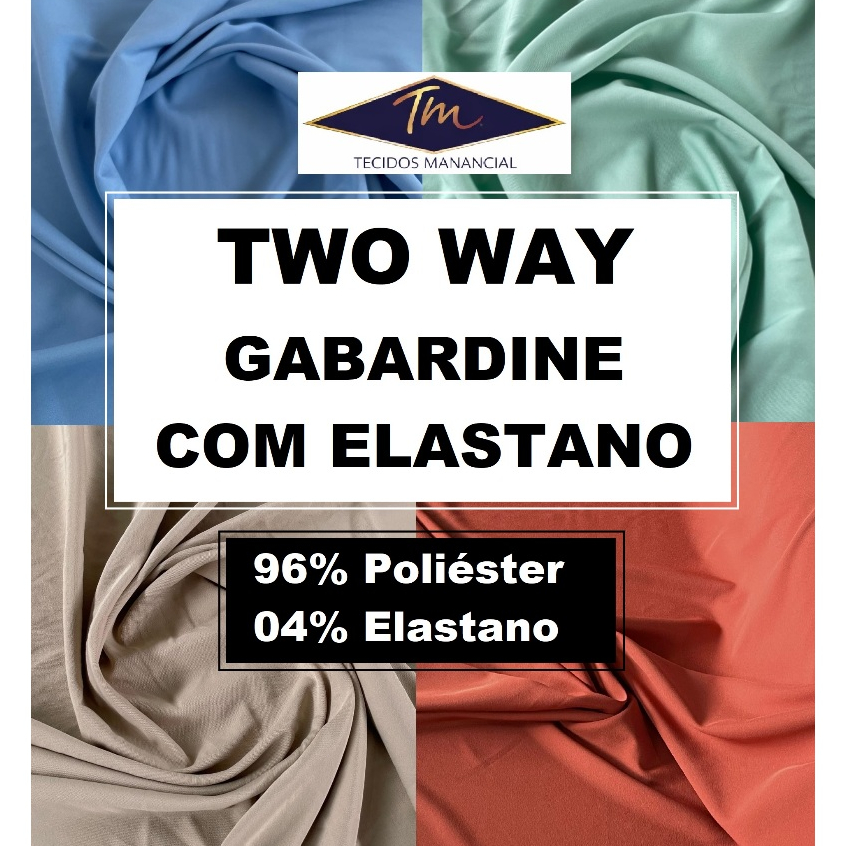 3 Metros Tecido Two Way Gabardine com Elastano alfaiataria (3x1,50 largura)