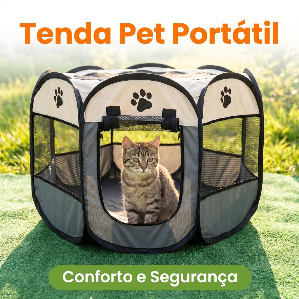 Barraca Dobrável para Gatos Cachorros Uso Diário Fácil