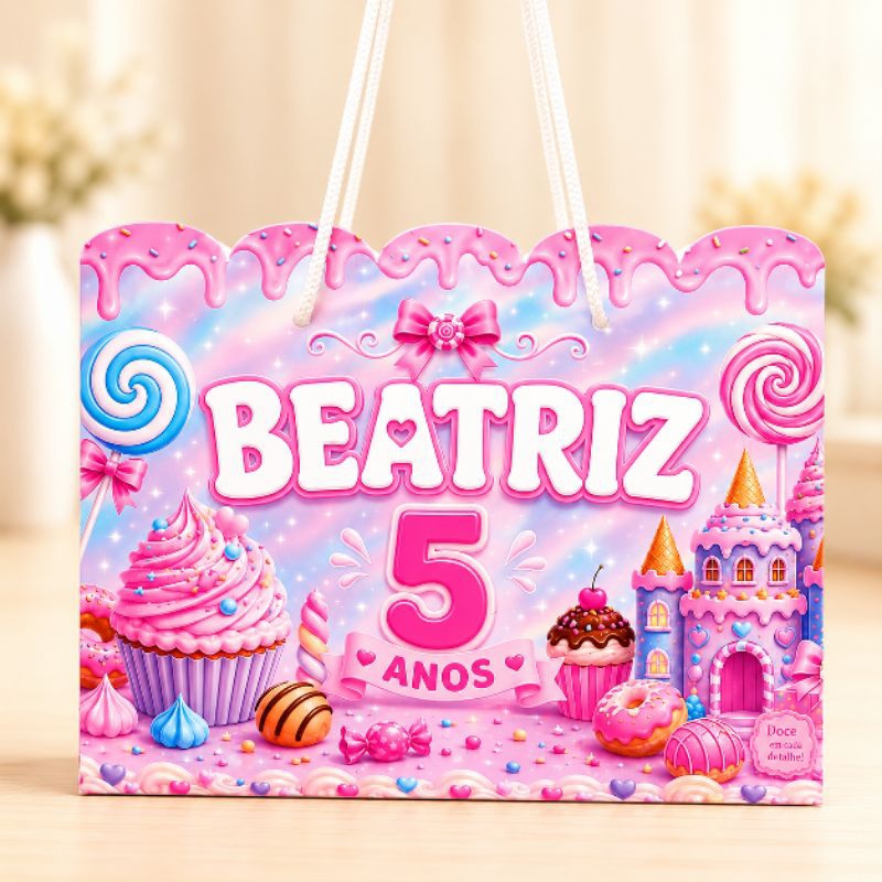 Sacolinha personalizada confeitaria / candy Lembrancinha de aniversário pegue e monte