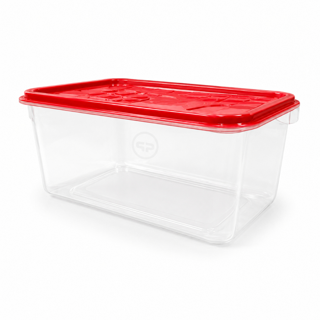 Organizador Multiuso 3L com Tampa Caixa Plástica Transparente Resistente Para Casa Quarto Cozinha Lavanderia Escritório