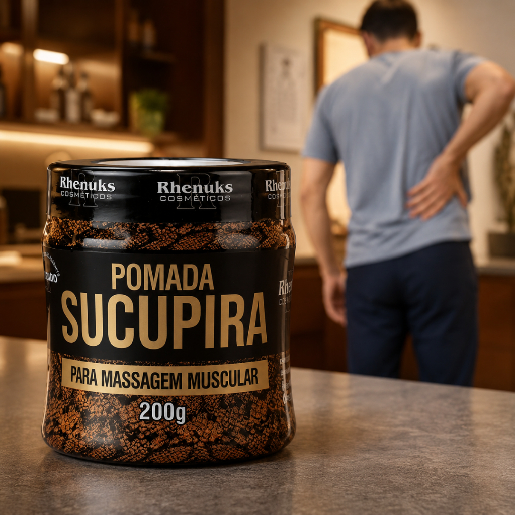 Pomada Sucupira Rhenuks 200g Massageadora Para Dores Nas Costas Coluna Lombar Ciático