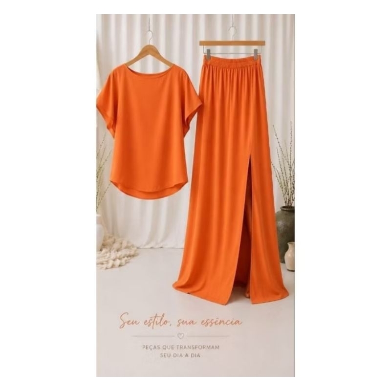 conjunto saia e blusa 39,90