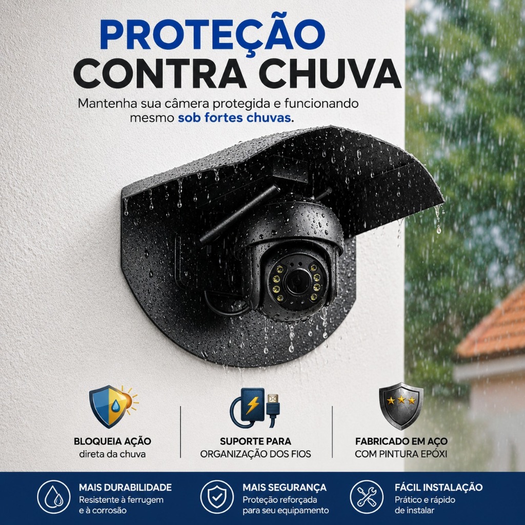 Protetor De Camera Segurança Residencial Proteção Universal Preto 