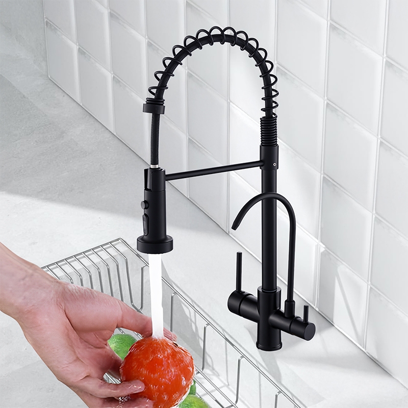 Torneira Gourmet Cozinha Com Saída De Filtro De Água quente e frio Inox 304 lux