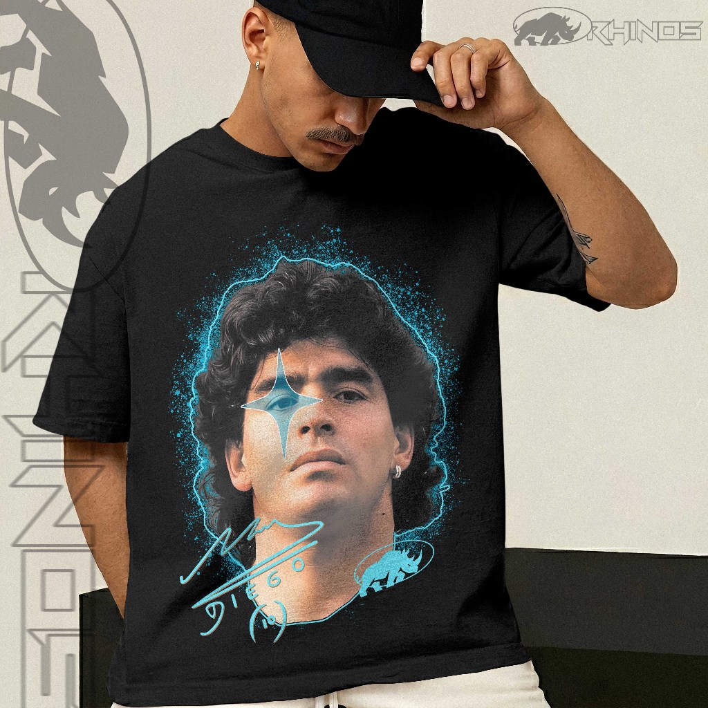 Camisa Estampa Maradona Jogador Argentina Clássica Futebol Ídolo Diego 10 Camiseta Coleção Esportiva Streetwear Unissex