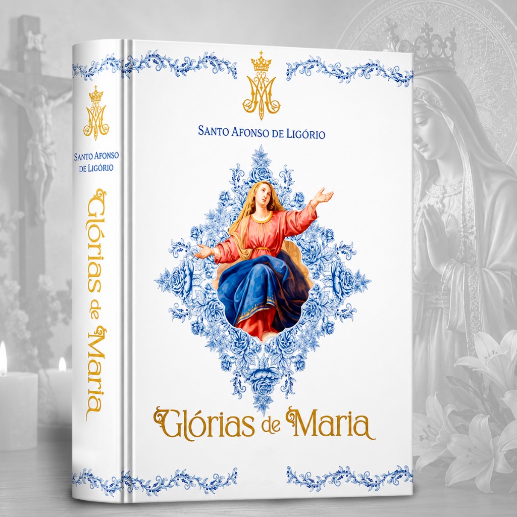 Livro Católico Glórias De Maria - Santo Afonso Ligório Fé Devoção Mariana Capa D