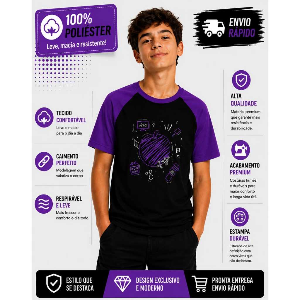Camiseta Mundo Torajo Infantil Jay Nova Coleção Jabuticaba Youtuber Show Festa Juvenil Presente Aniversario Passeio