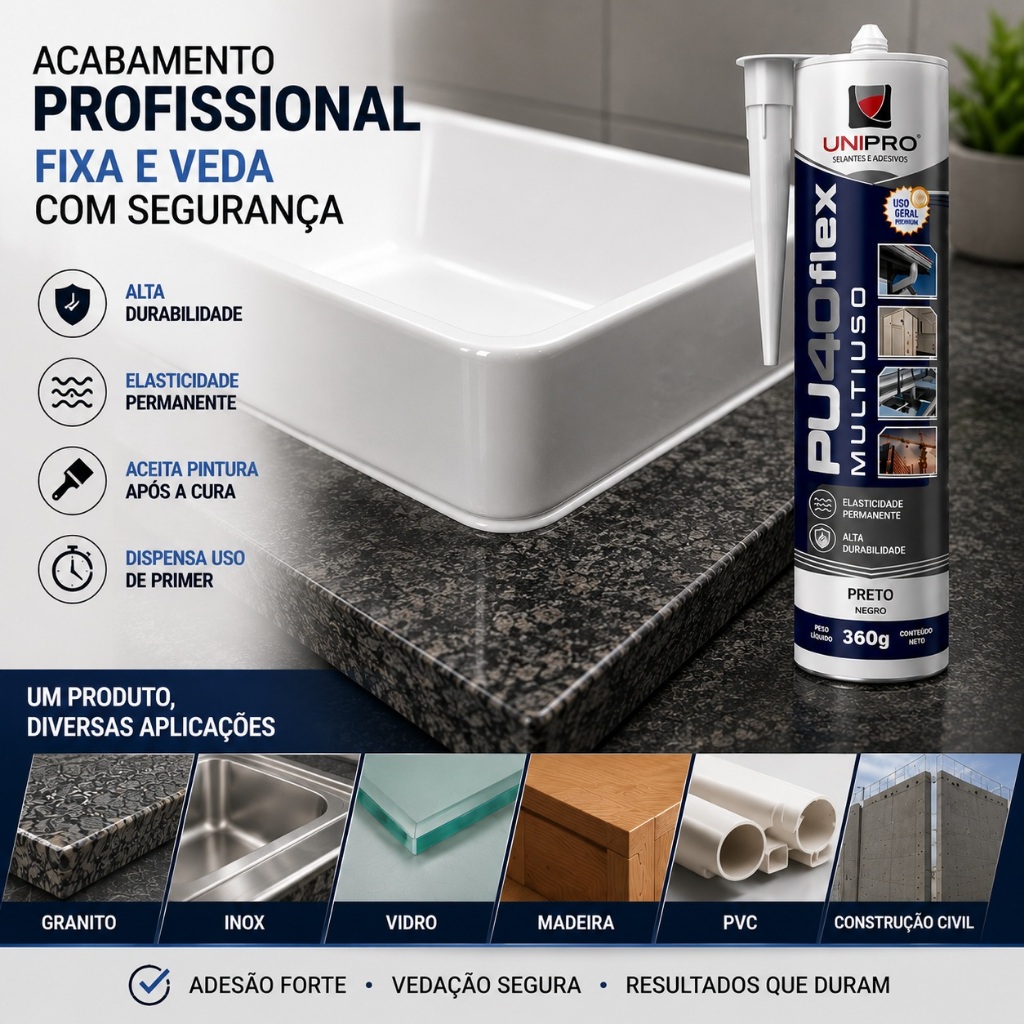 Kit 2 Adesivo De Construção Pu 40 Profissional 400g