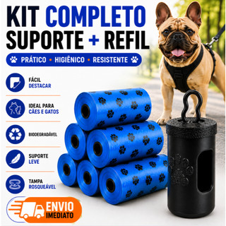 Kit Refil Saquinho Cata Caca Pet Coletor Fezes Cachorro Cão Porta Saquinho 90 180 270 ou 360 Unidades