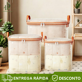 Kit 3 Peças 100L/140L/180L Armazenamento de Colchas de PVC Dobrável Transparente de Grande Capacidade À Prova D'água