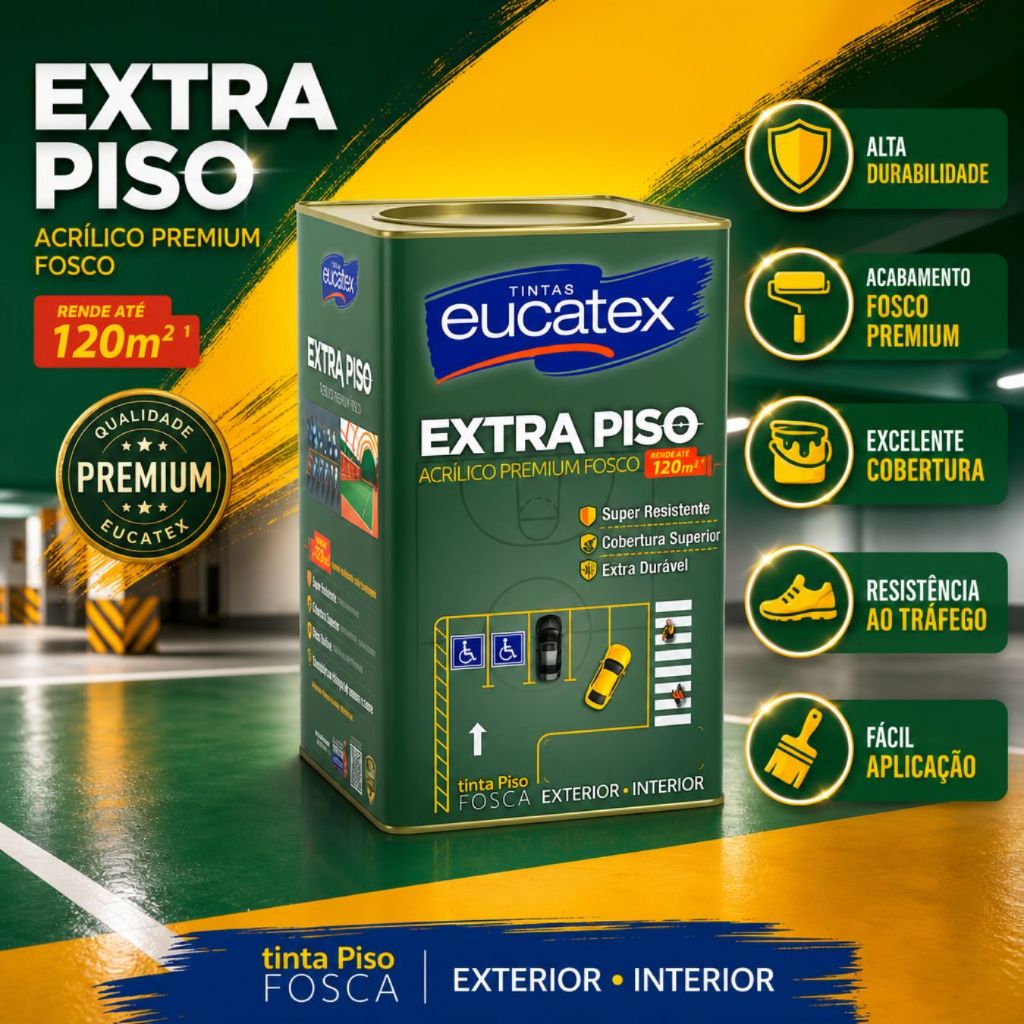 Tinta Acrilica Eucatex Premium Extra Piso Lata 18lts- Cores