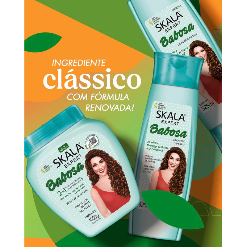 Creme Skala Expert Babosa 1kg 2 em 1 Hidratação Profunda Aloe Vera Liberado Para Cachos — imagem 2 de 2