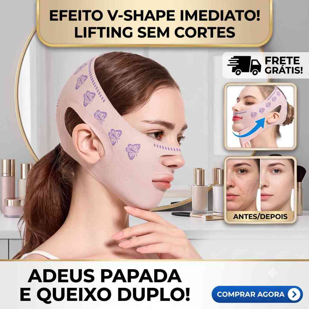 Faixa Modeladora Facial – Elimina Papada, Rugas e Flacidez | Lifting Facial