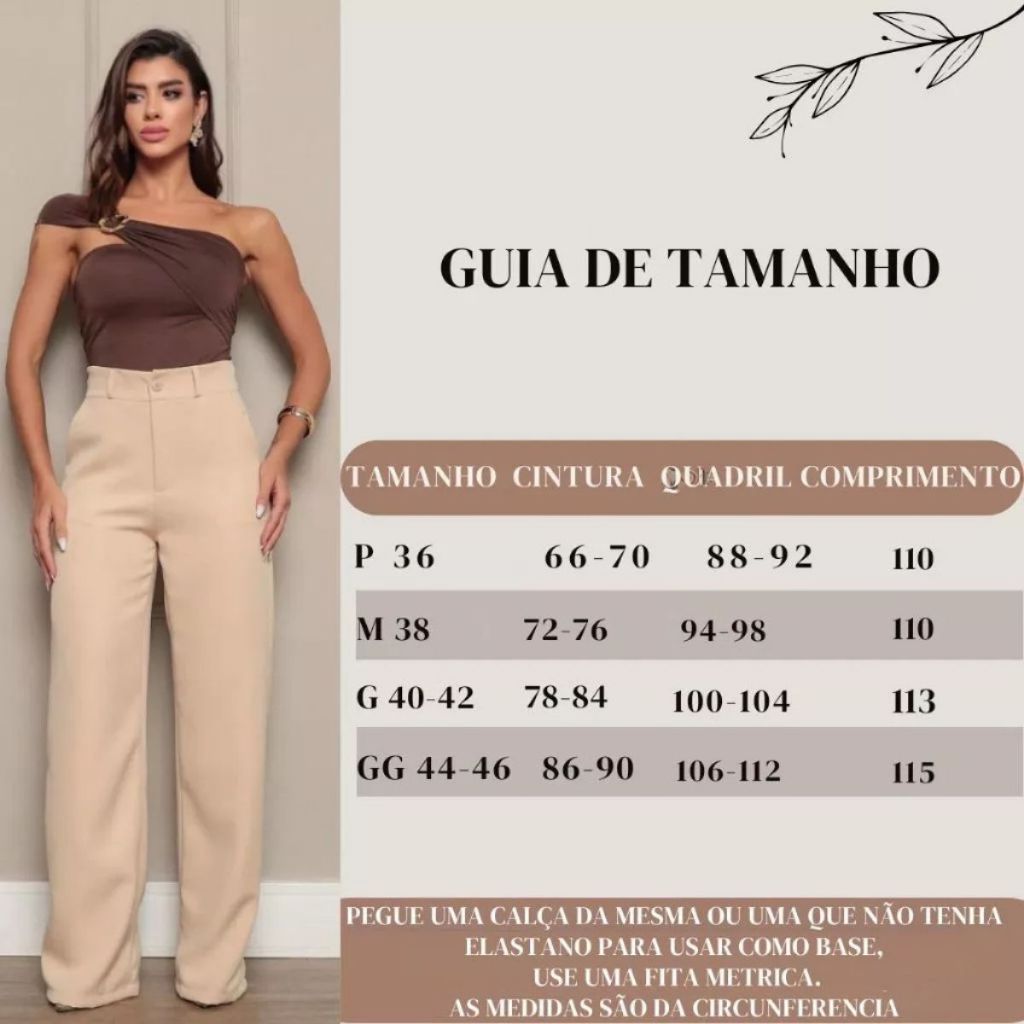 Calça Pantalona Alfaiataria Premium Com Bolso e Botão PROMOÇÃO — imagem 2 de 2