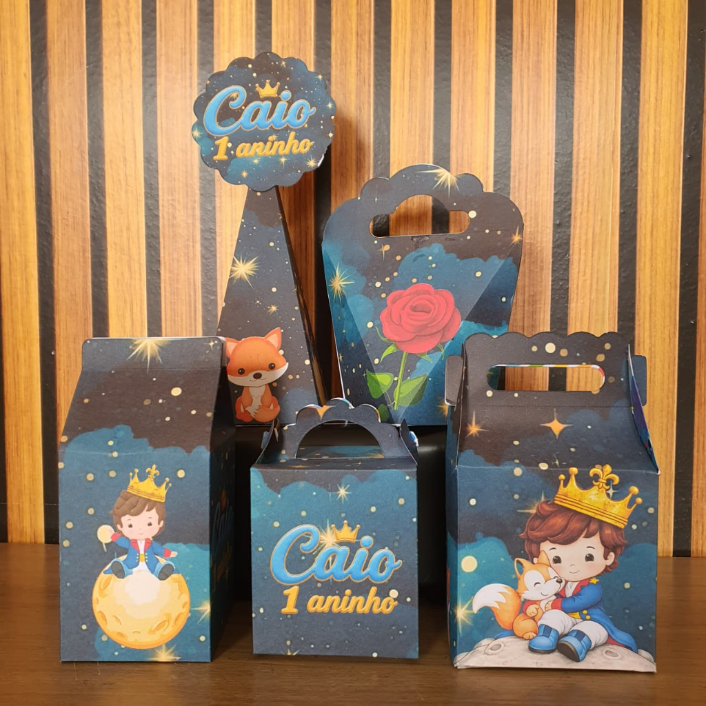 Kit Caixinhas Surpresa Personalizado Príncipe Azul Escuro - Lembrancinhas Mimos Festa Infantil
