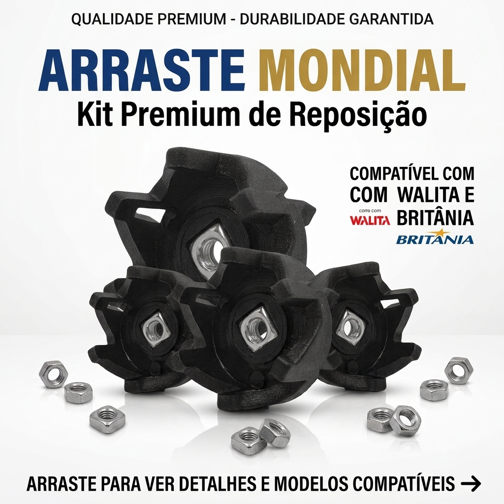 3 Arrastes Liquidificador Walita Mondial Britânia