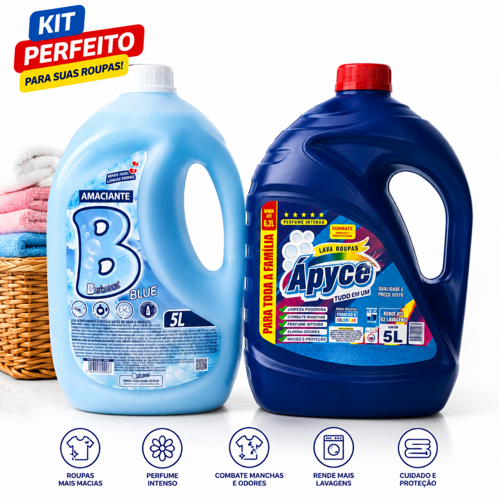 Kit Amacinte Barbarex Blue 5l + Lava Roupa Apyce Blue 5l