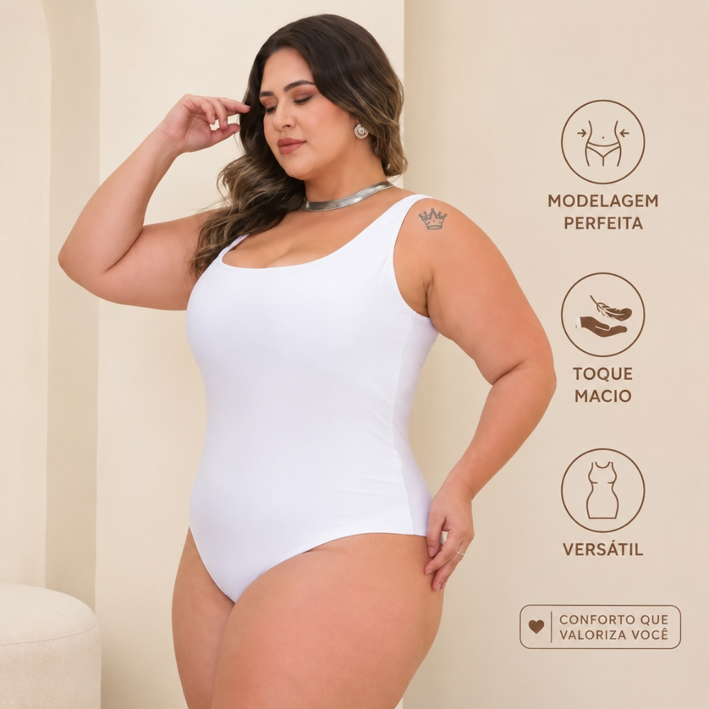Kit Body Feminino Plus Size Regata Moda Casual — imagem 2 de 2