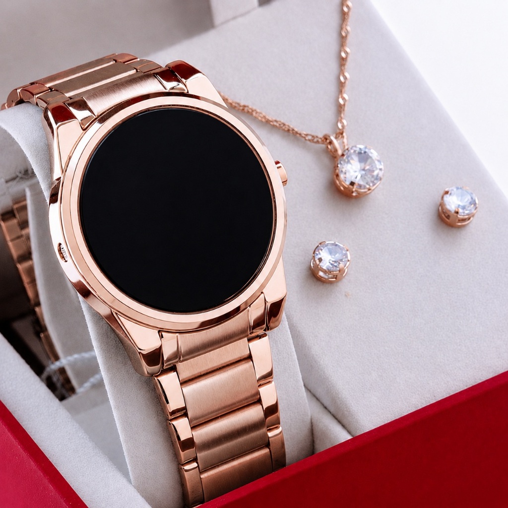 Relogio Feminino Aço inox Luxo Prata todas cores 32424 — imagem 2 de 2