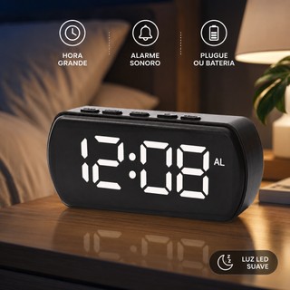 Relógio Despertador Digital De Mesa Inteligente Despertador USB Com Calendário E Termômetro