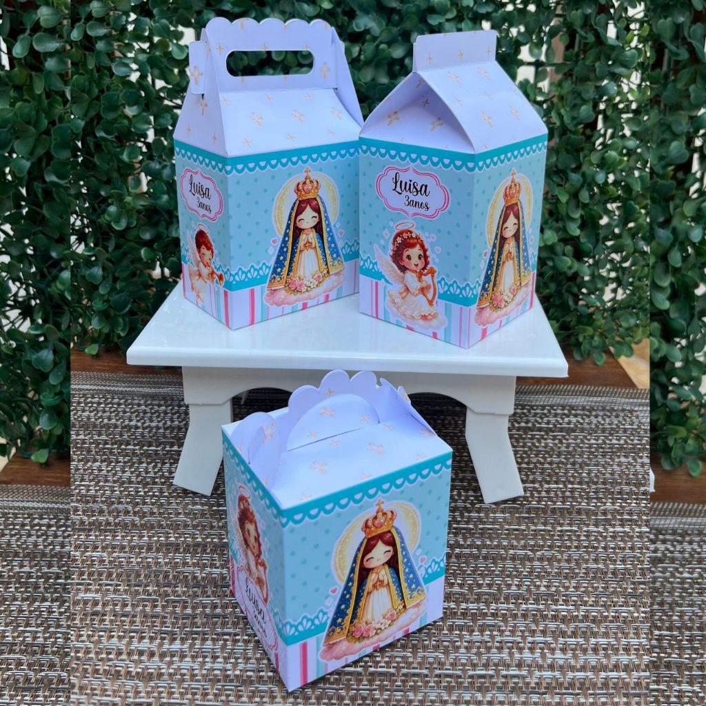 Lembrancinha caixinha personalizada Nossa Senhora aparecida/lembrancinha aniversario Nossa Senhora aparecida/kit festa