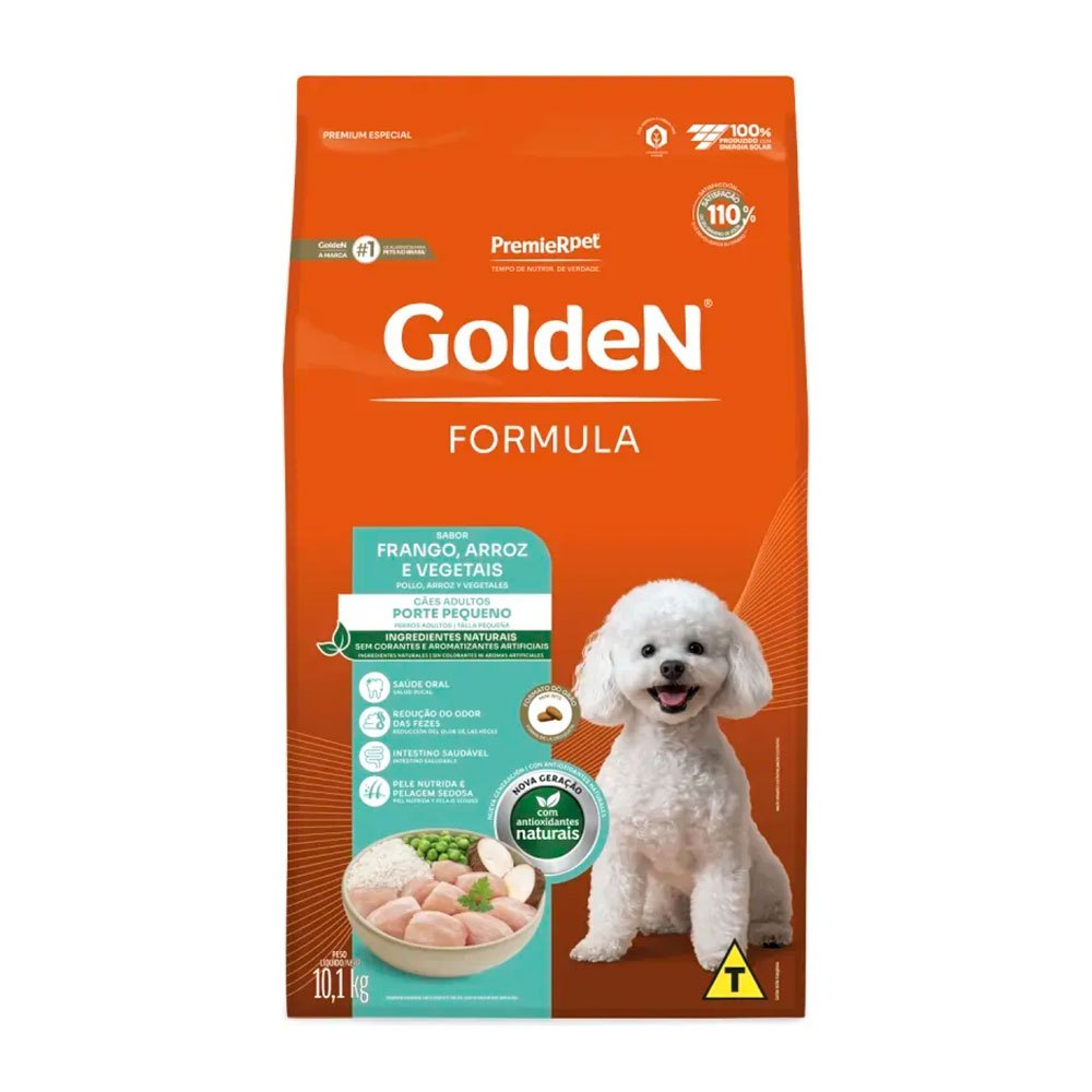 Ração Golden Mini Bits Cães Ad Peq Porte Frango,Arroz 10Kg
