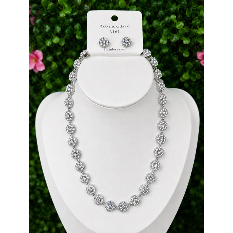 Conjunto Inspiração Brilhante em Aço Inoxidável Feminino — imagem 2 de 2
