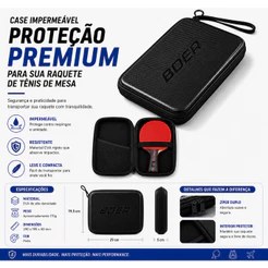 Raqueteira Case Tênis De Mesa Raquete Prova D'água fibra de carbono transportar raquete ping pong