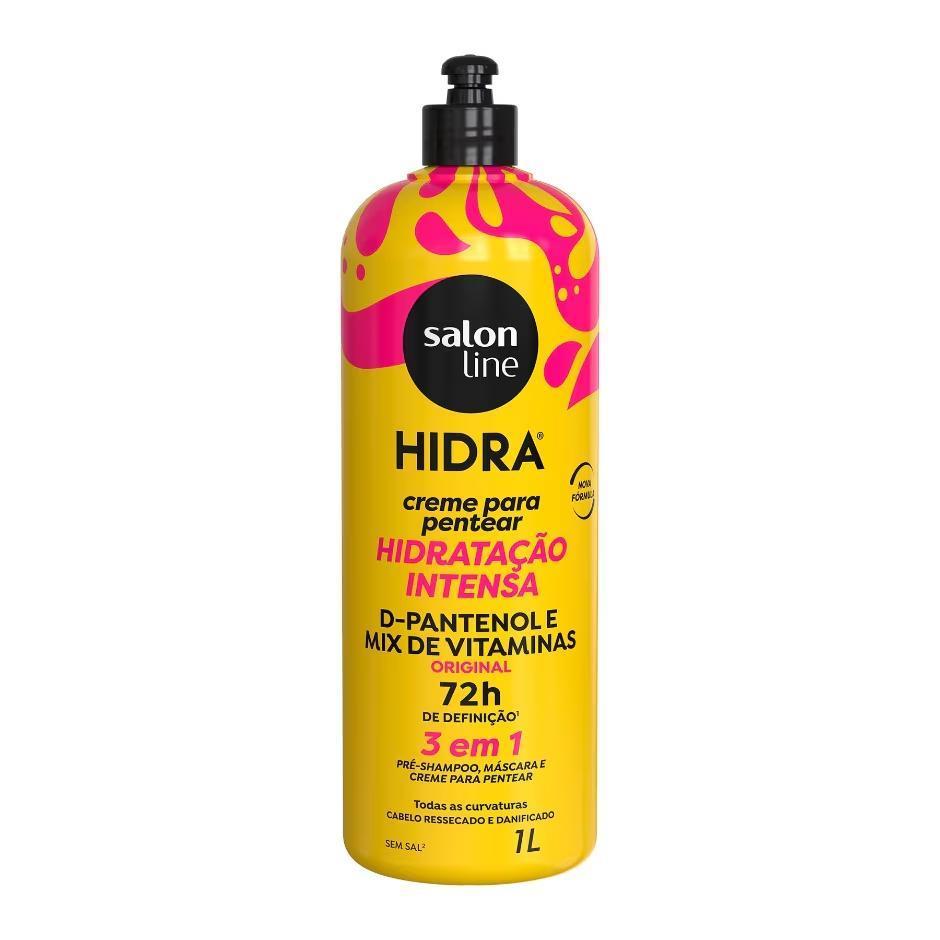 Creme Para Pentear Salon Line 3em1 Hidra Hidratação Intensa 1L | 72h Definição, Anti Frizz e Brilho