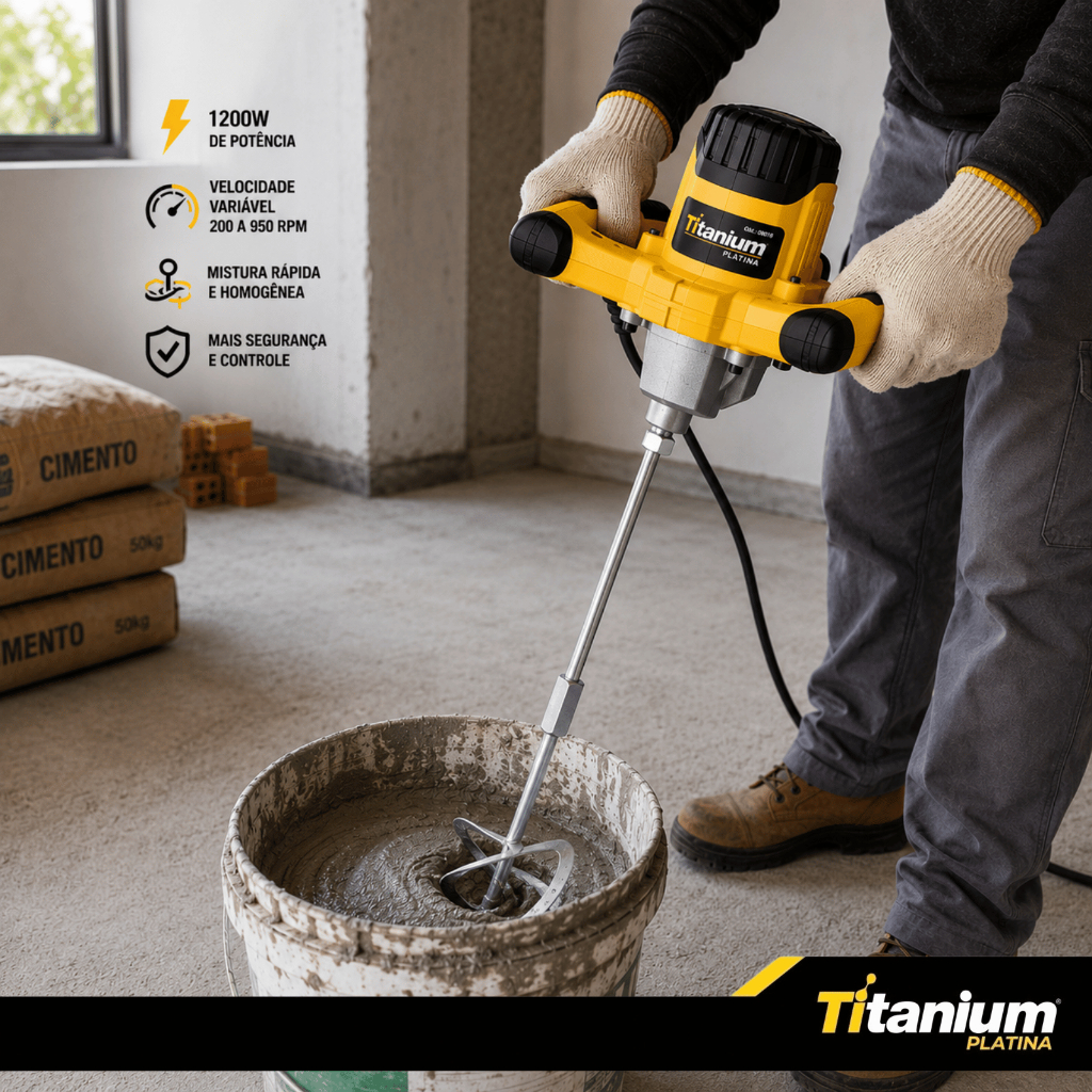Misturador de Tinta e Argamassa 127V 1200W – Titanium Platina