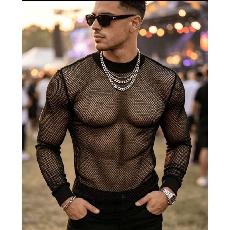 Blusa tela arrastão manga longa masculina