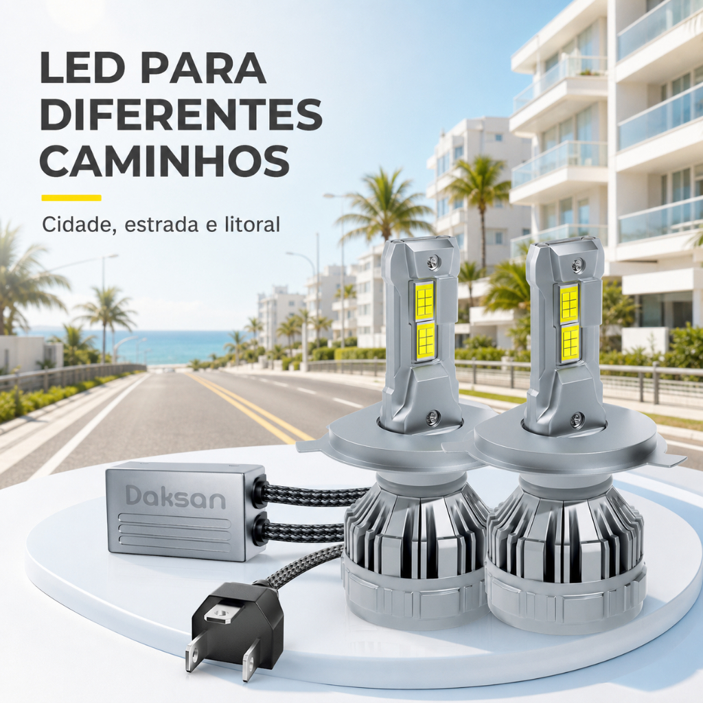 Kit Farol Super Led H7 H11 Hb3 Hb4 36000lm 200W Canbus Lâmpada H7 Cinza Branco-frio
