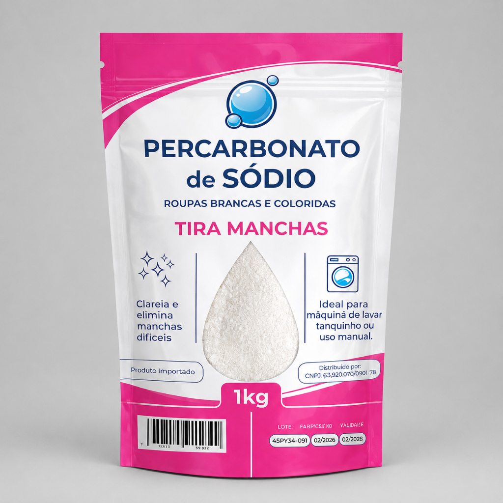 Percarbonato de Sódio Limpeza Em Geral Tira Manchas Roupas Brancas 2kg