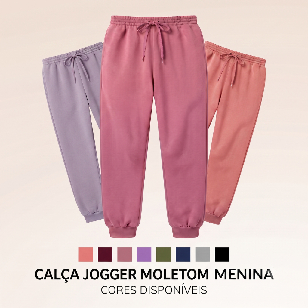 Calça De Moletom Feminina Peluciado Infantil Unissex menino menina