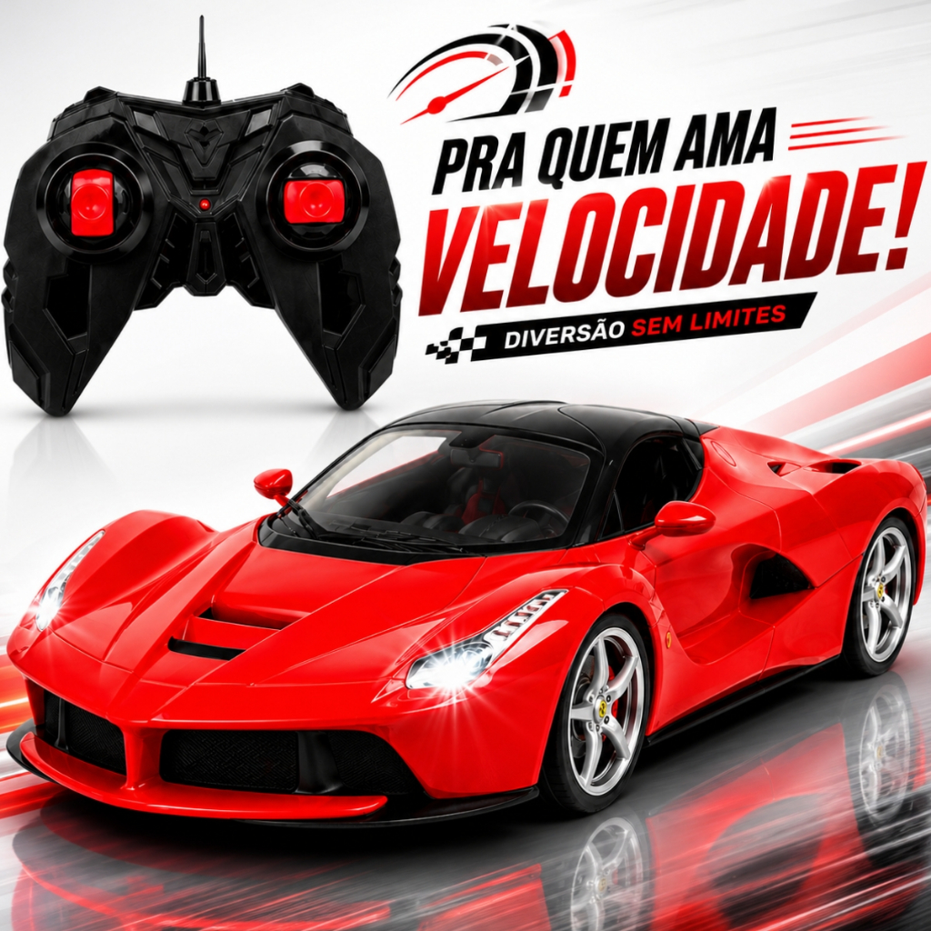 Carrinho Controle Remoto Corrida Ferrari Lamborghini Camaro Acende Farol Brinquedo Carro Presente